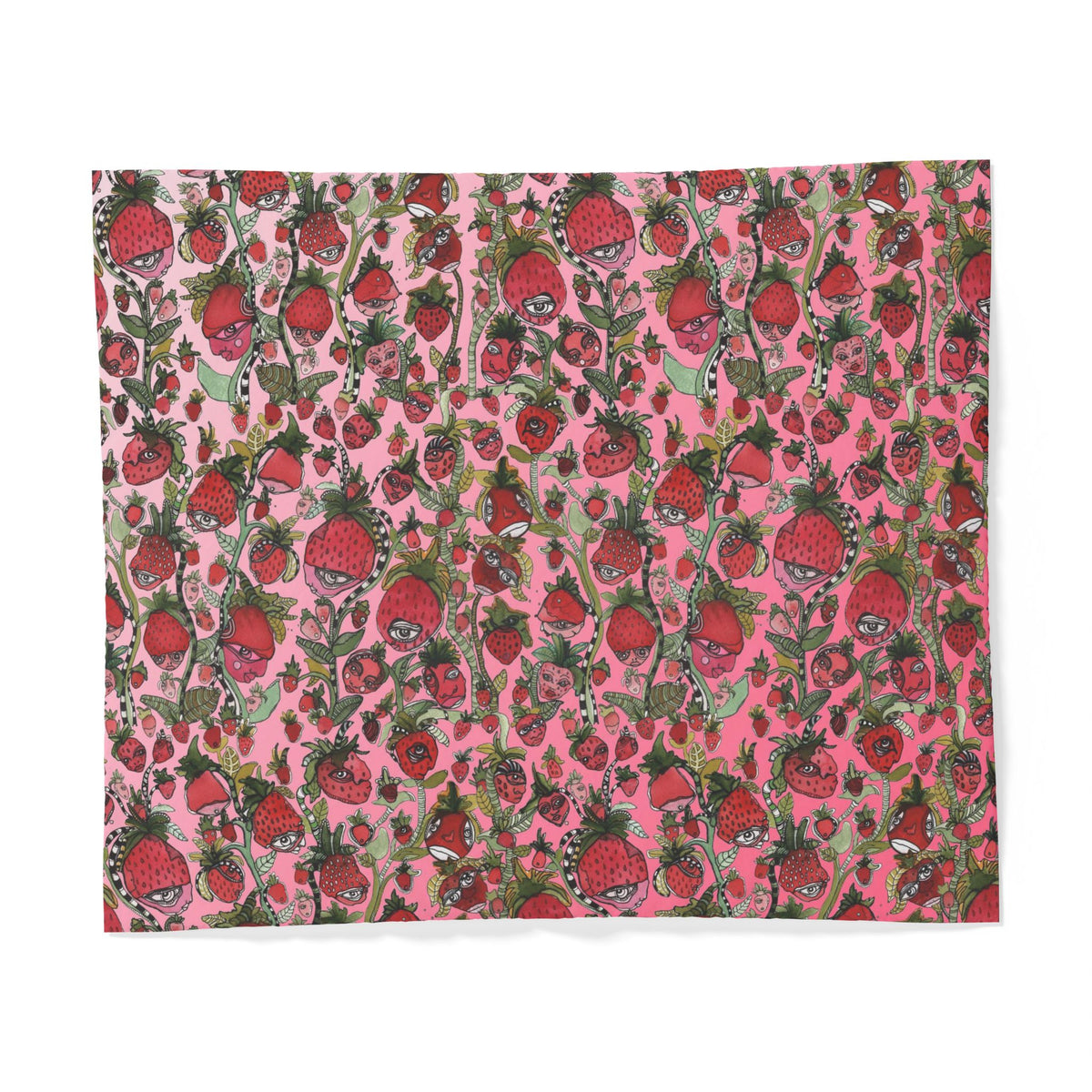 Duvet Cover 'Strawberry Shortcake Faces' — corner tie detail