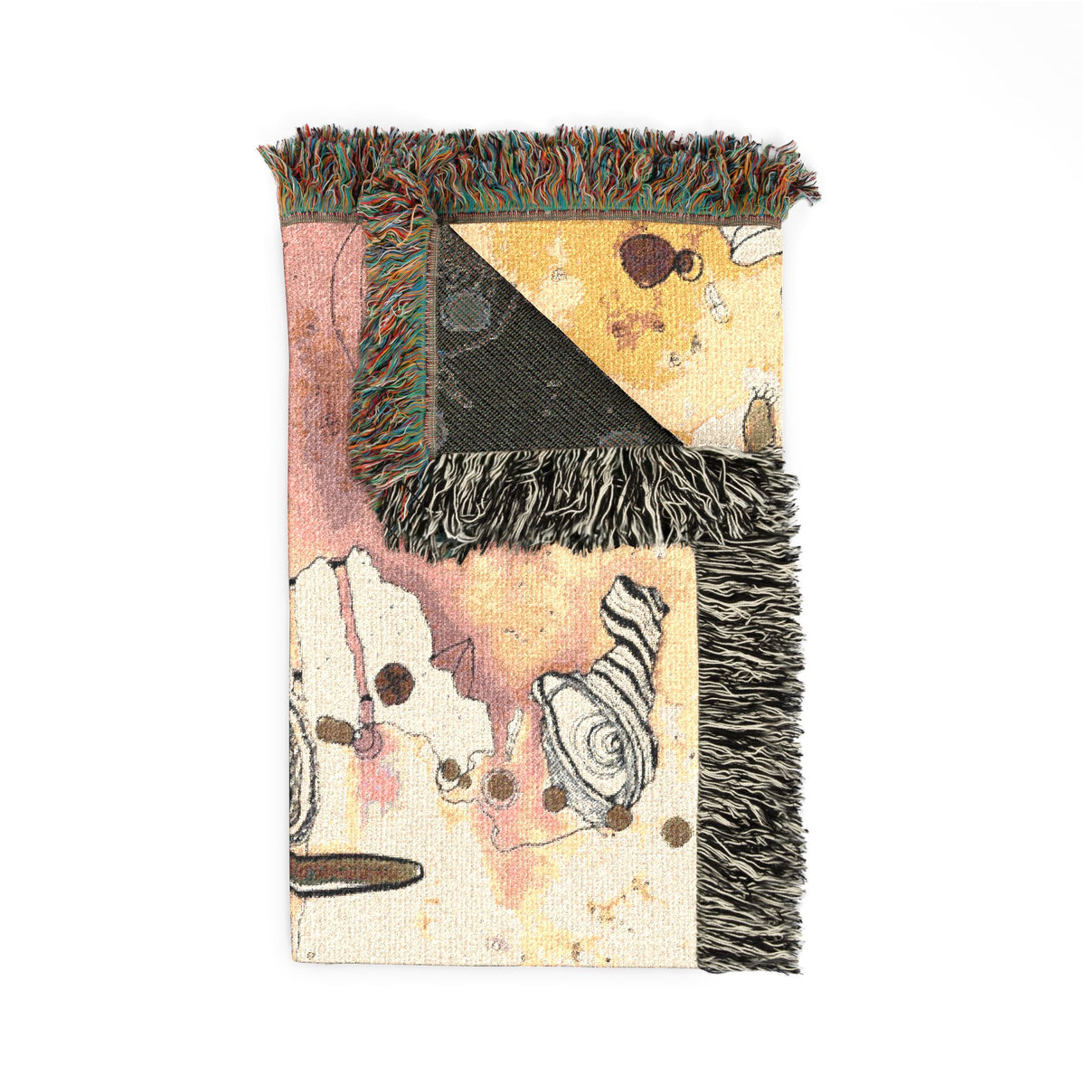 Woven Blanket with Abstract Whimsical Artwork | Fun Painting for Living Room Sofa, Couch Throws, Bed Covers. Soft snuggles