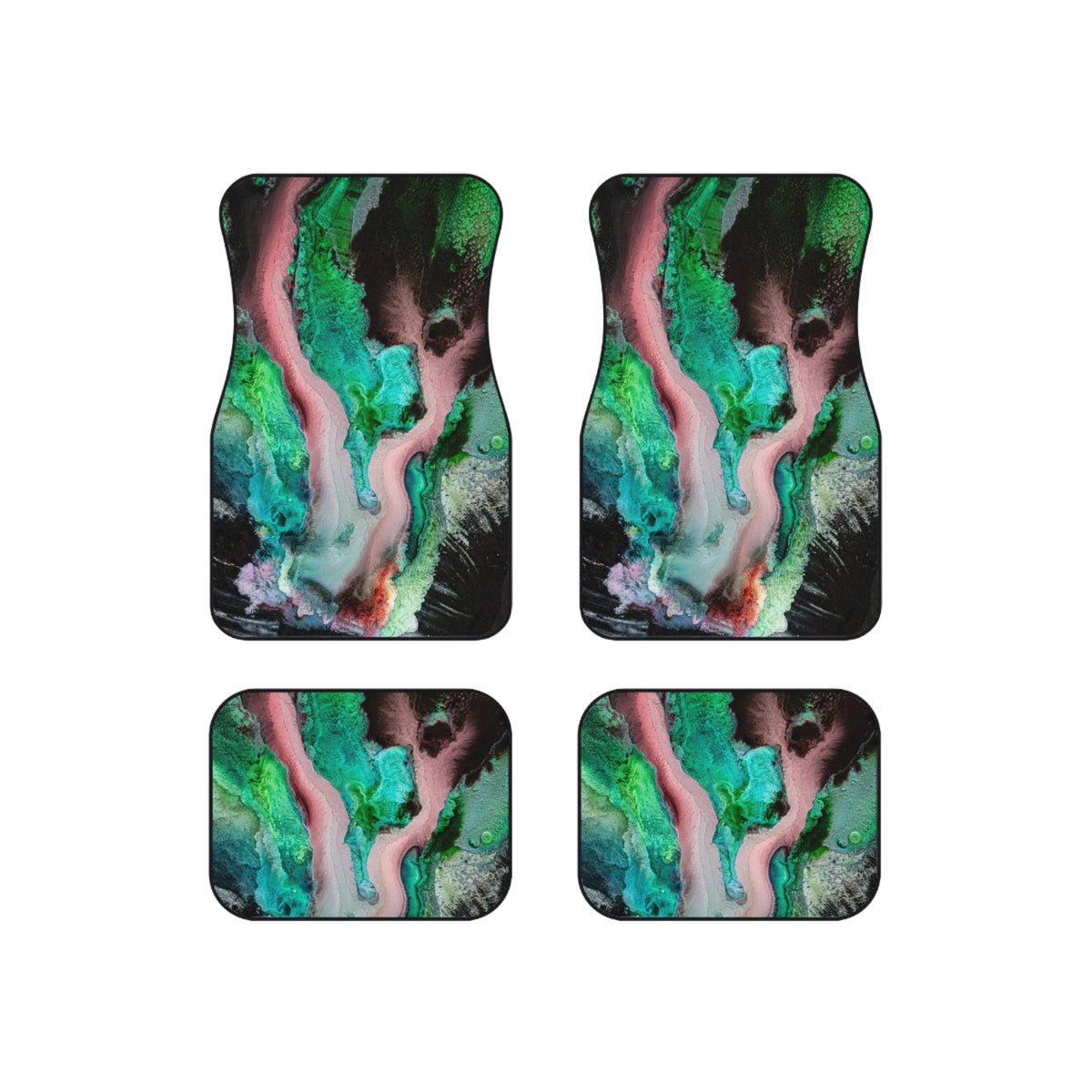 Colorful Car Mats Set of 4 Abstract Watercolor Art Car Mat