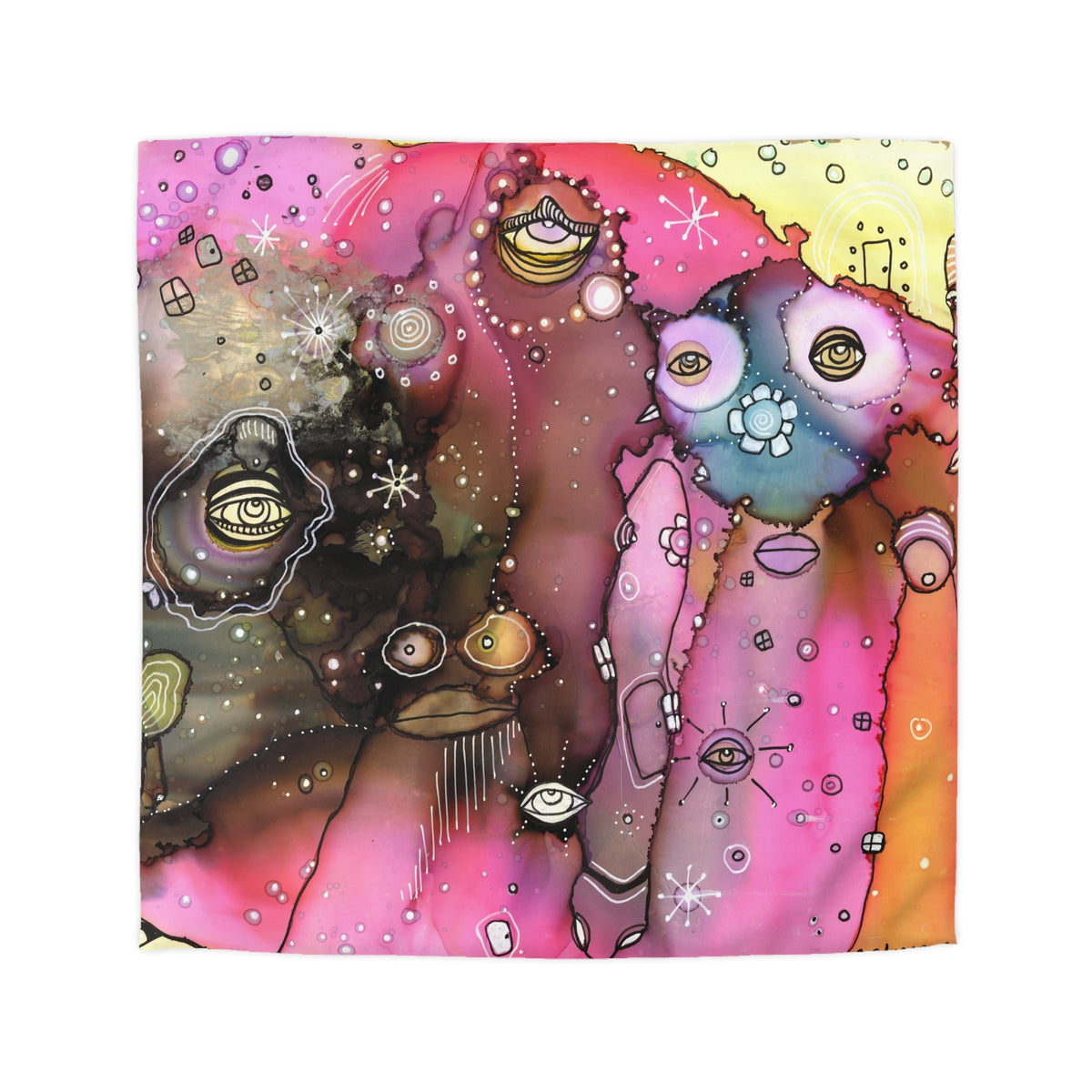 Duvet Cover 'Our Colorful World' — corner tie detail