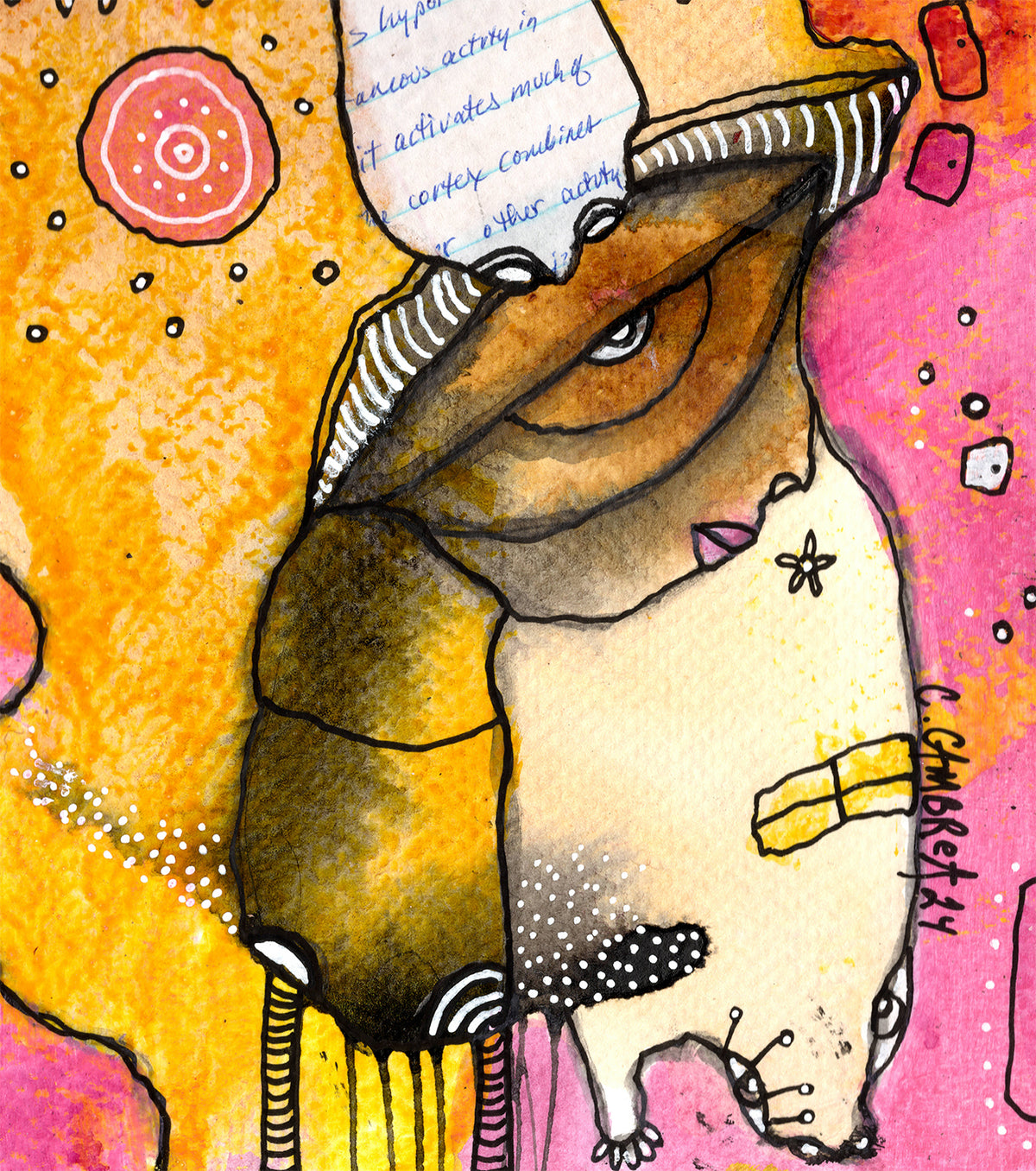 &quot;ACTIVATED&quot;  Original Mixed Media art on Watercolor Paper