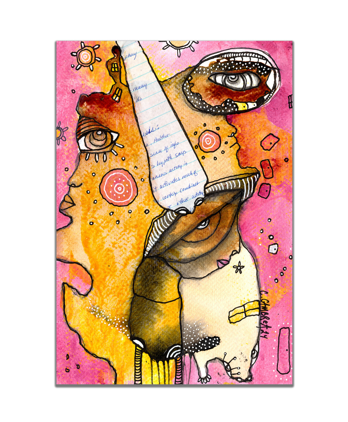 &quot;ACTIVATED&quot;  Original Mixed Media art on Watercolor Paper