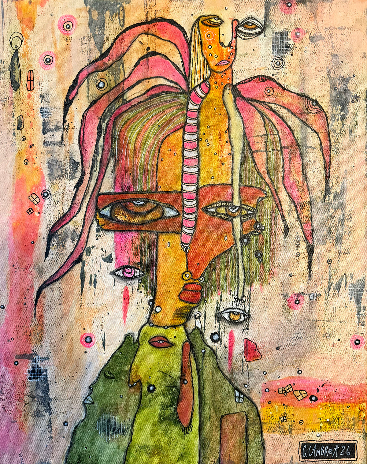 Fine Art on Canvas 'Angel on my head'