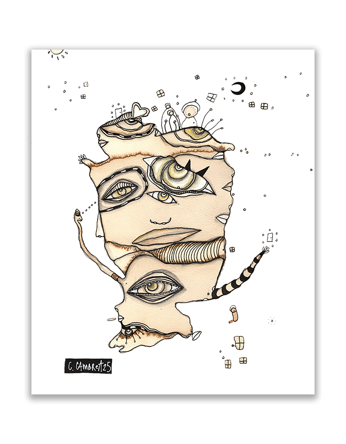 Original Coffee Stain on Watercolor Paper V3