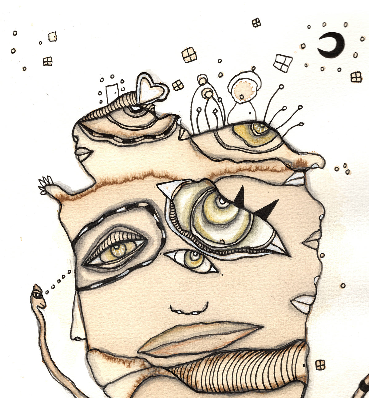 Original Coffee Stain on Watercolor Paper V3