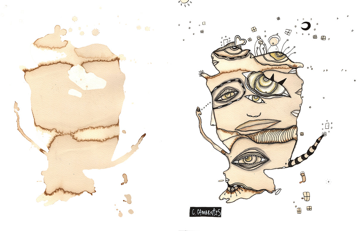 2 DOWNLOADS Drawing Page Plus My Version from the &quot;Coffee Stained&quot; Collection
