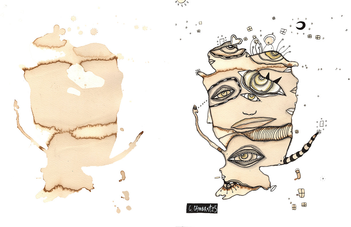 2 DOWNLOADS Drawing Page Plus My Version from the "Coffee Stained" Collection