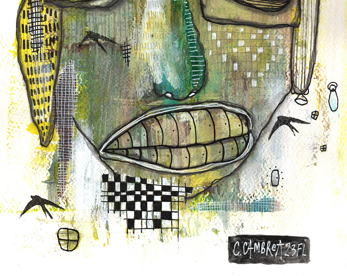 &quot;Black Birds&quot; Original Mixed Media art on Watercolor Paper