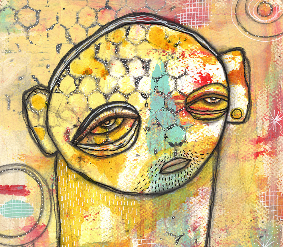 &quot;Bubble Creature 08&quot; Original Mixed Media art on Watercolor Paper