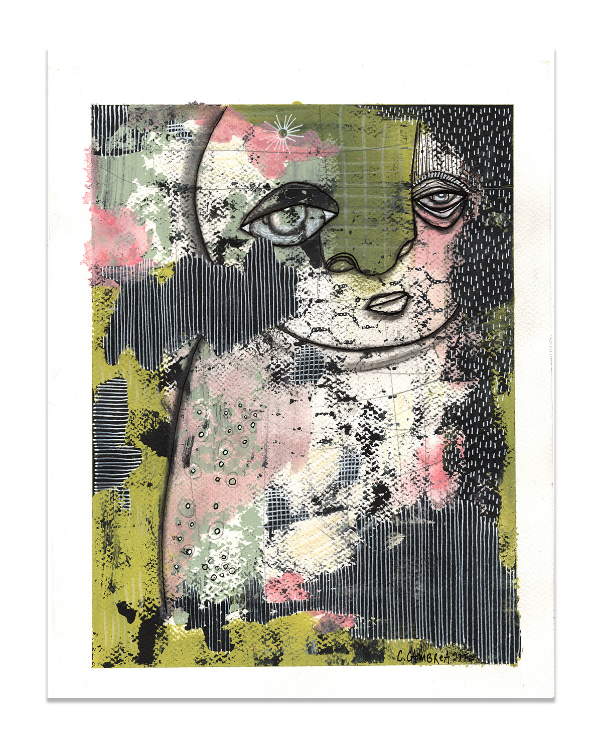 &quot;Bubble Creature 14&quot; Original Mixed Media art on Watercolor Paper