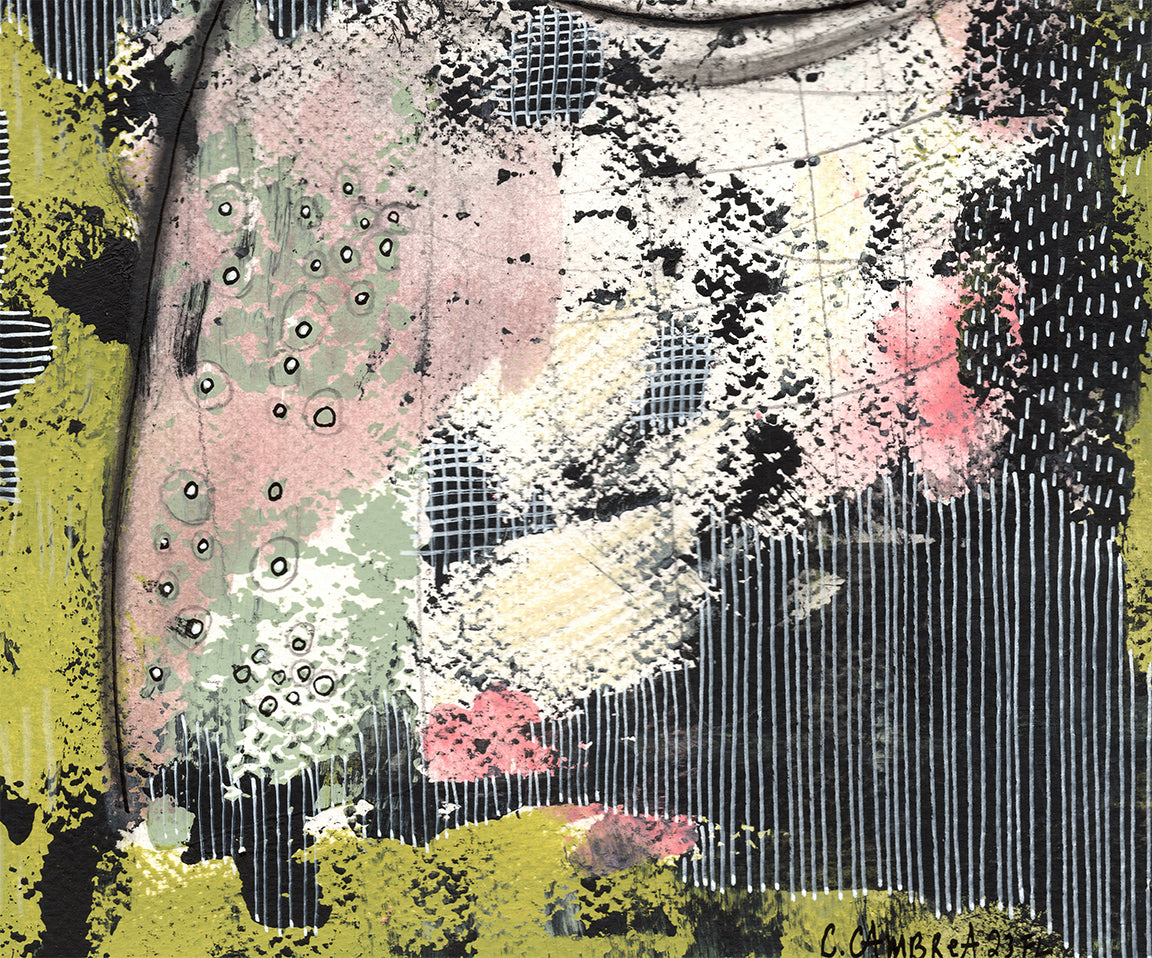 &quot;Bubble Creature 14&quot; Original Mixed Media art on Watercolor Paper