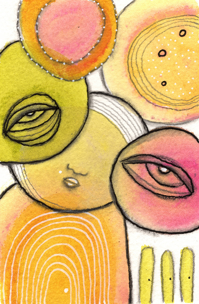 “Bubble Creature 01” Mini Original Art on Watercolor Paper