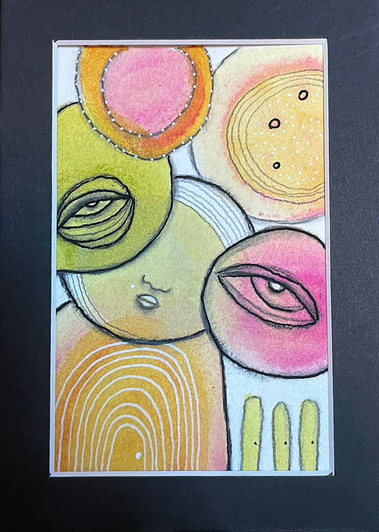 “Bubble Creature 01” Mini Original Art on Watercolor Paper