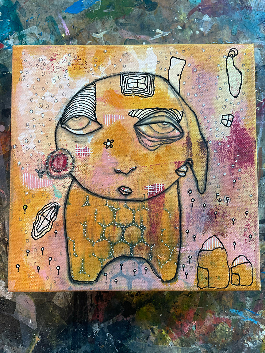 Original Fine Art on canvas &quot;Bubble Creature&quot; series