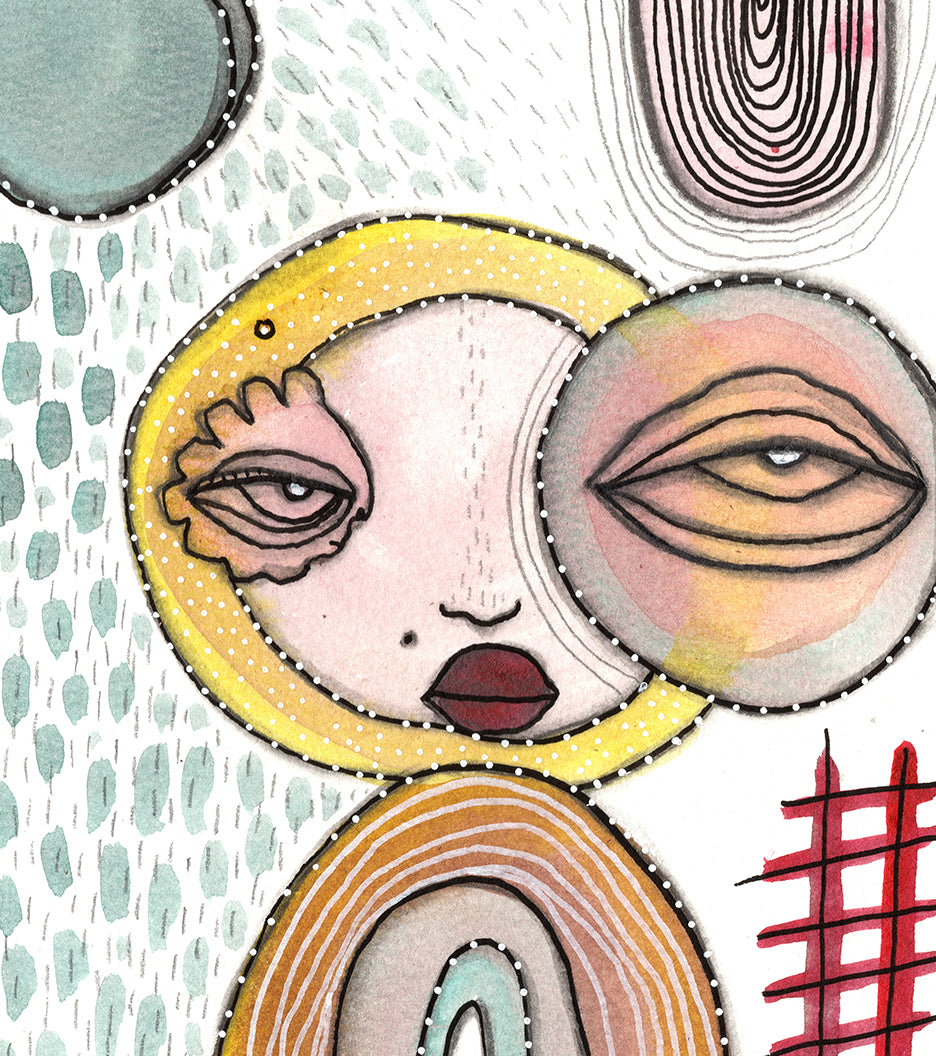 &quot;Bubble Creature 10” Mini Original Art on Watercolor Paper