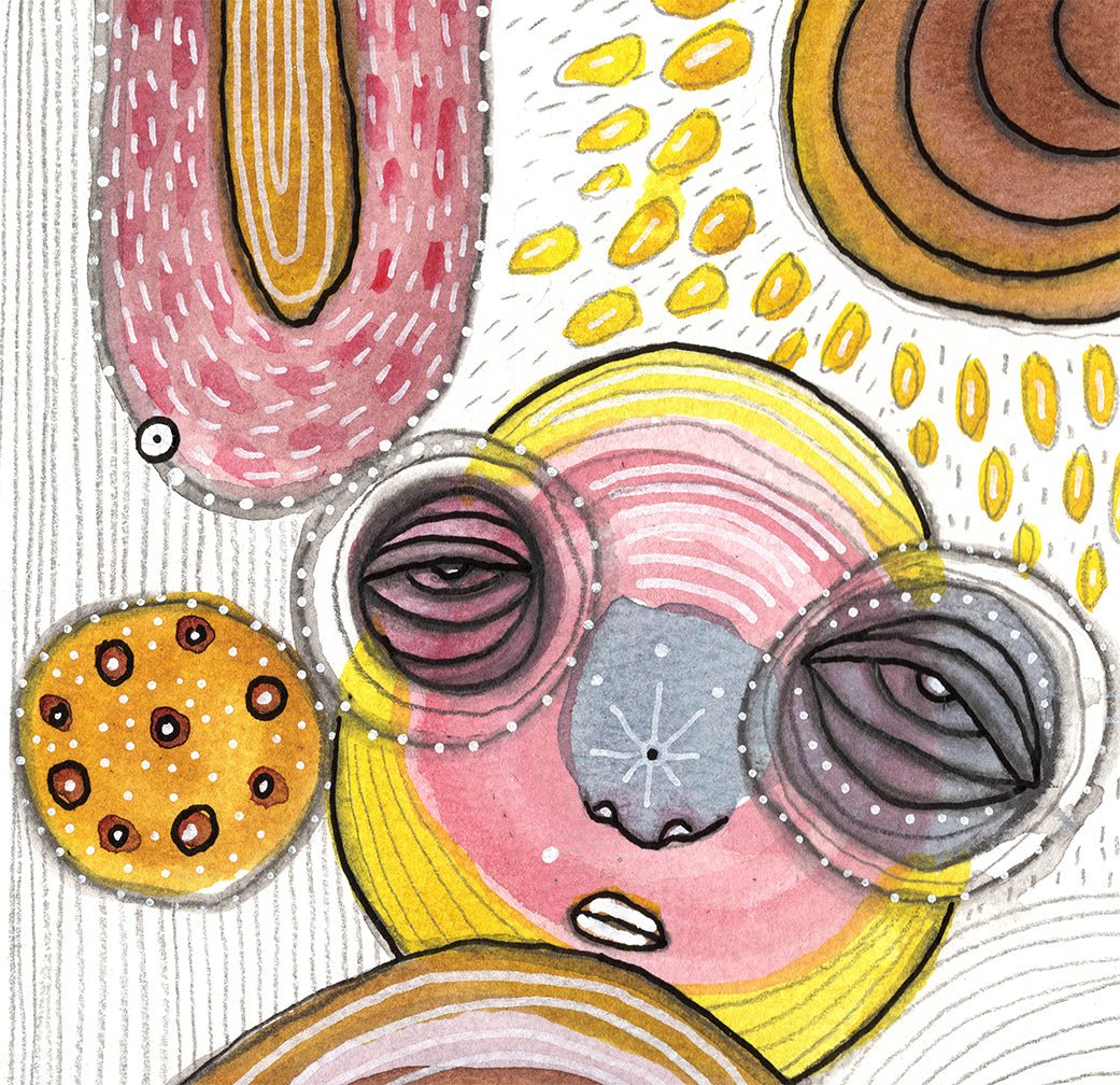 &quot;Bubble Creature 11” Mini Original Art on Watercolor Paper