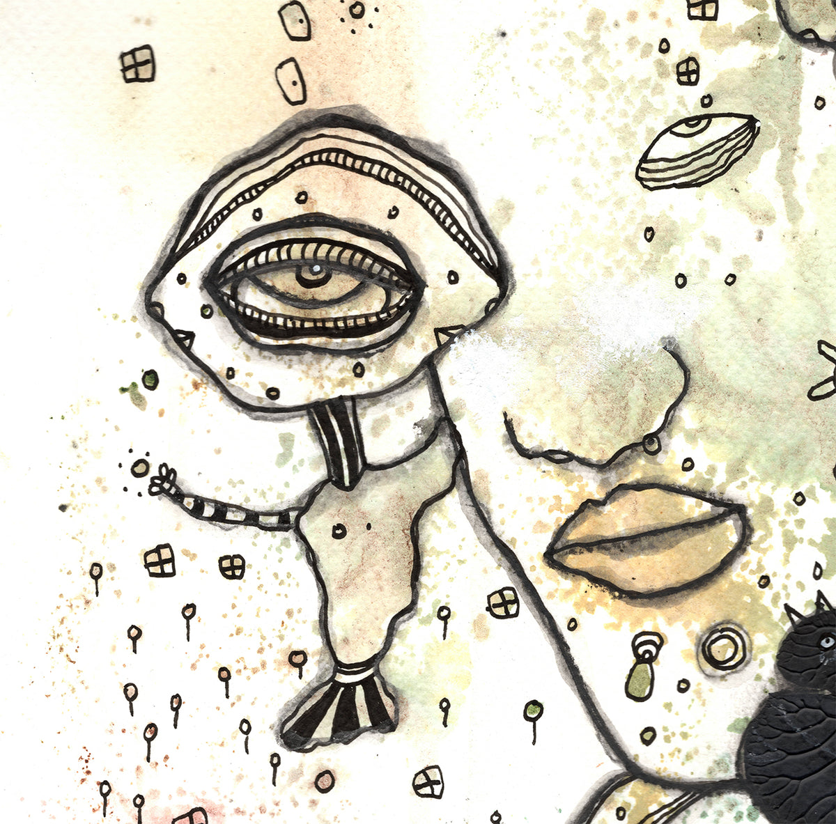 &quot;Can you reach me?&quot; Original art on watercolor paper