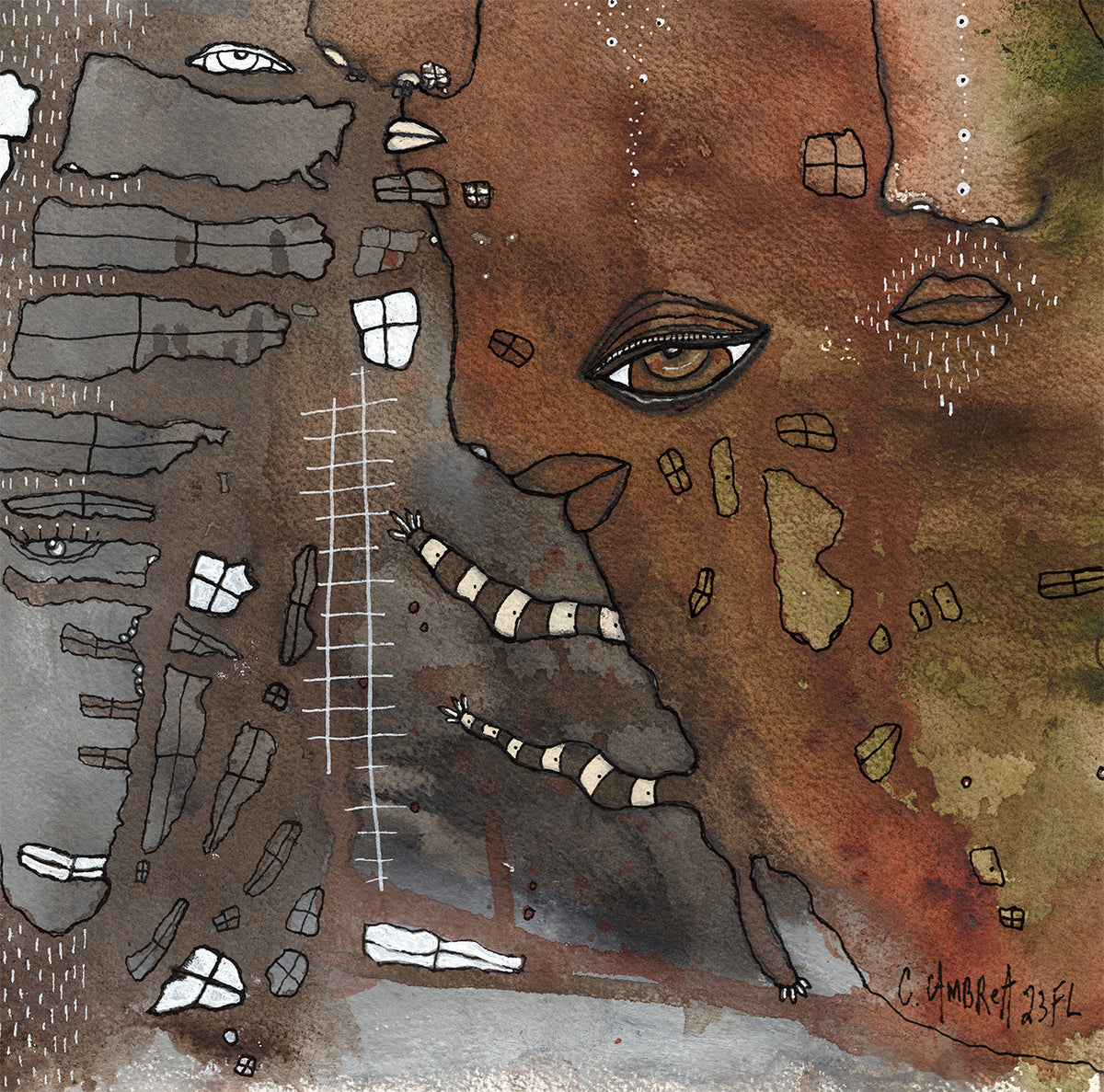 &quot;Climb the ladder&quot; Original art on watercolor paper