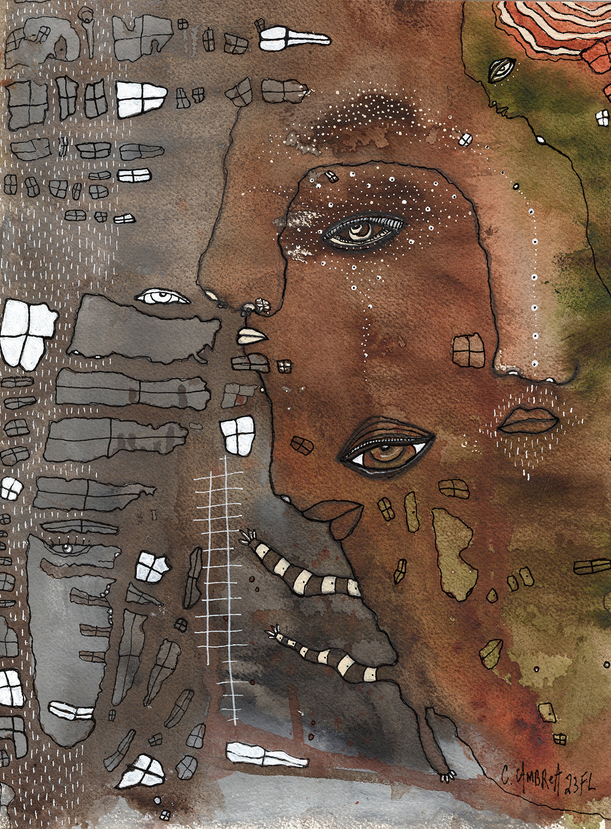 &quot;Climb the ladder&quot; Original art on watercolor paper