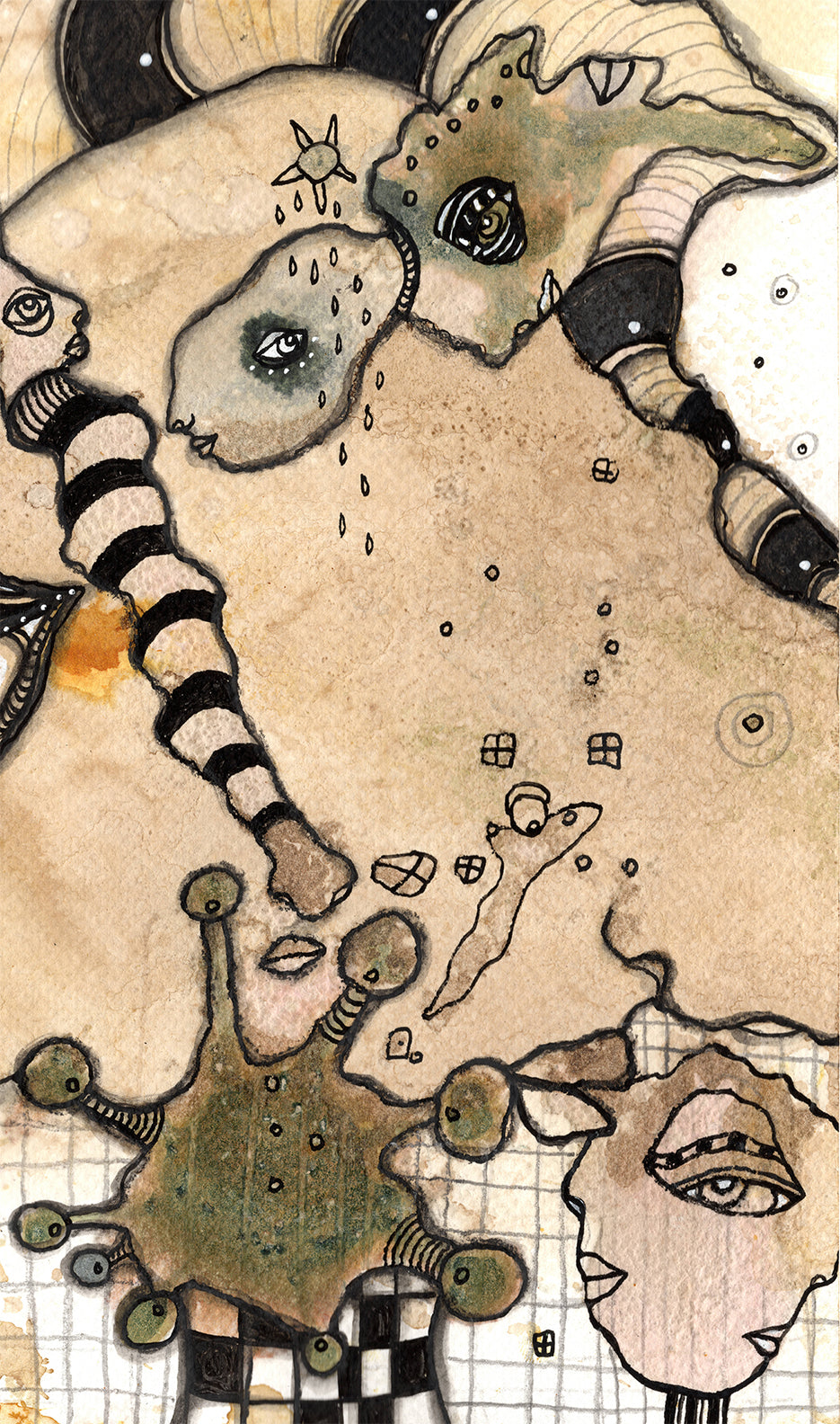 &quot;Connected&quot; Original art on watercolor paper