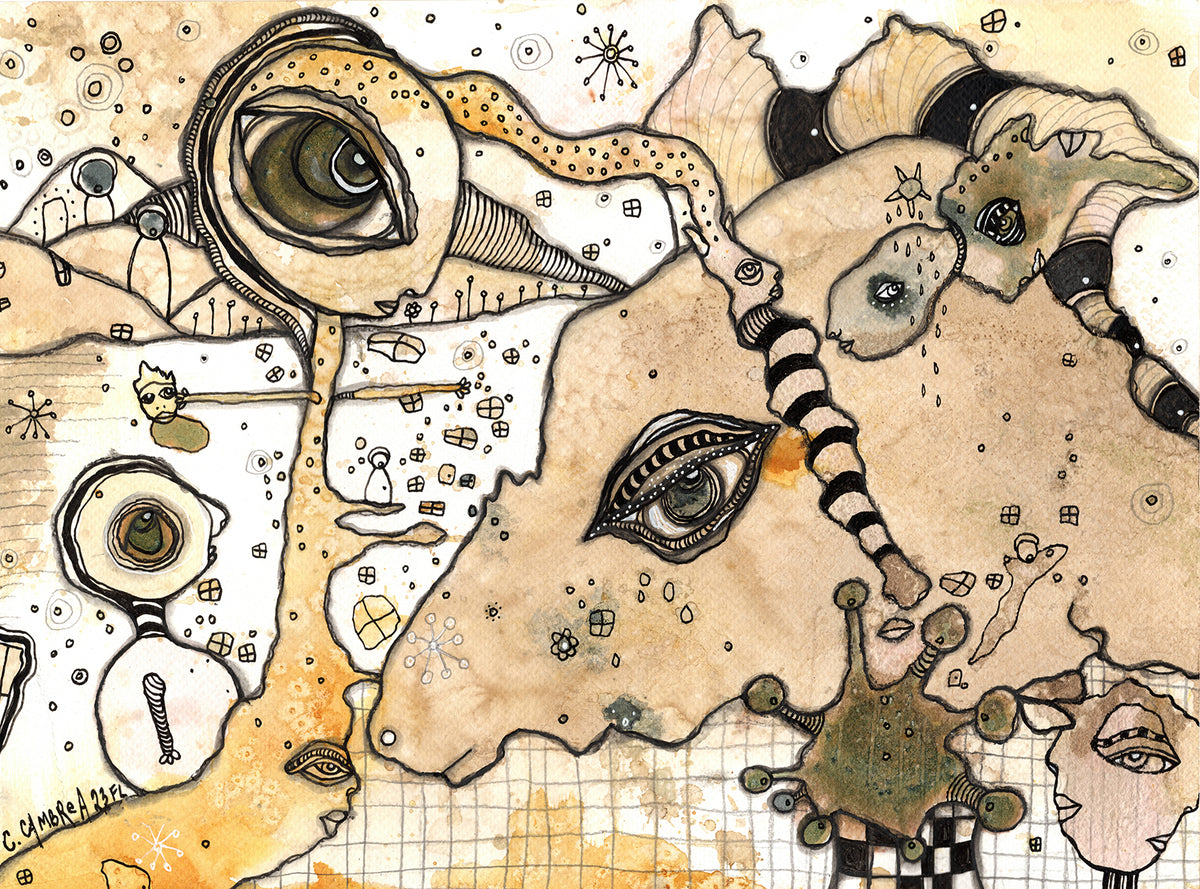 &quot;Connected&quot; Original art on watercolor paper