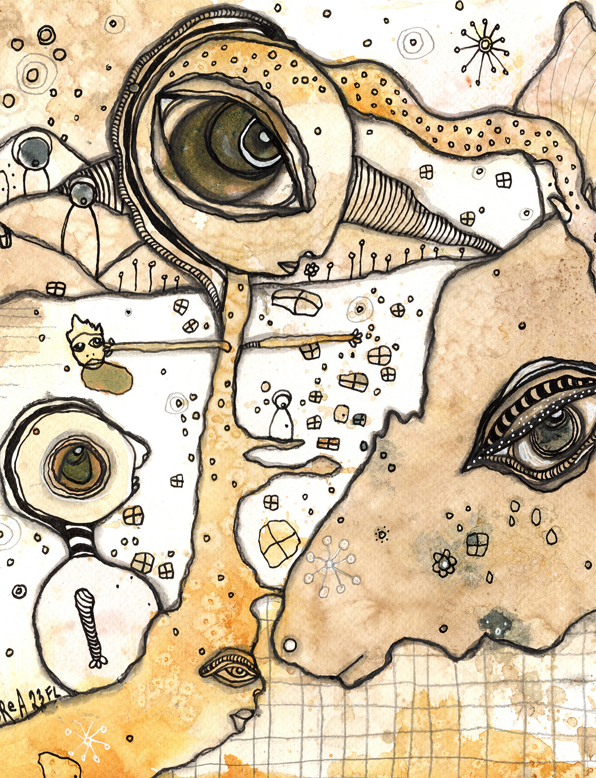 "Connected" Original art on watercolor paper