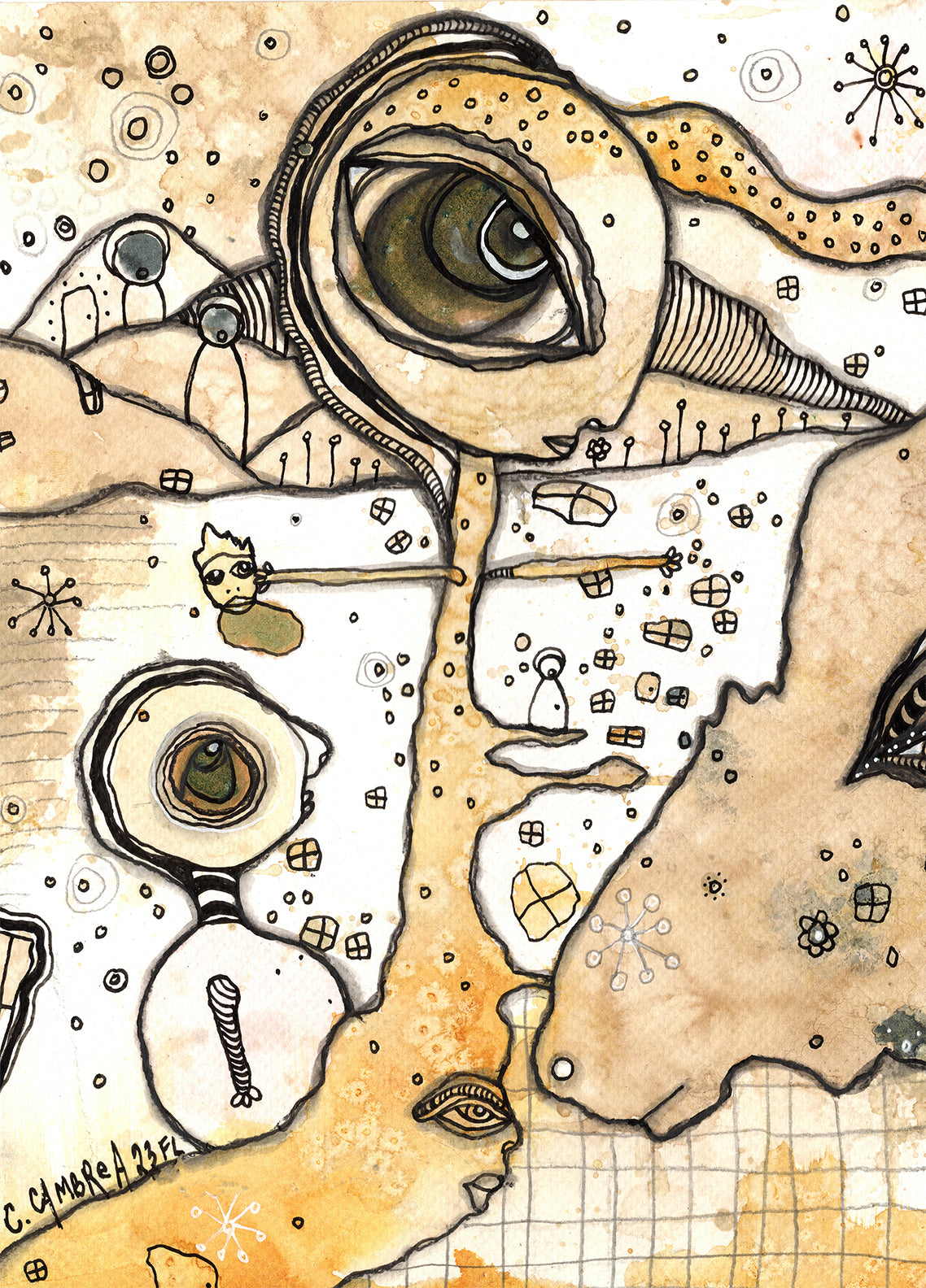 &quot;Connected&quot; Original art on watercolor paper