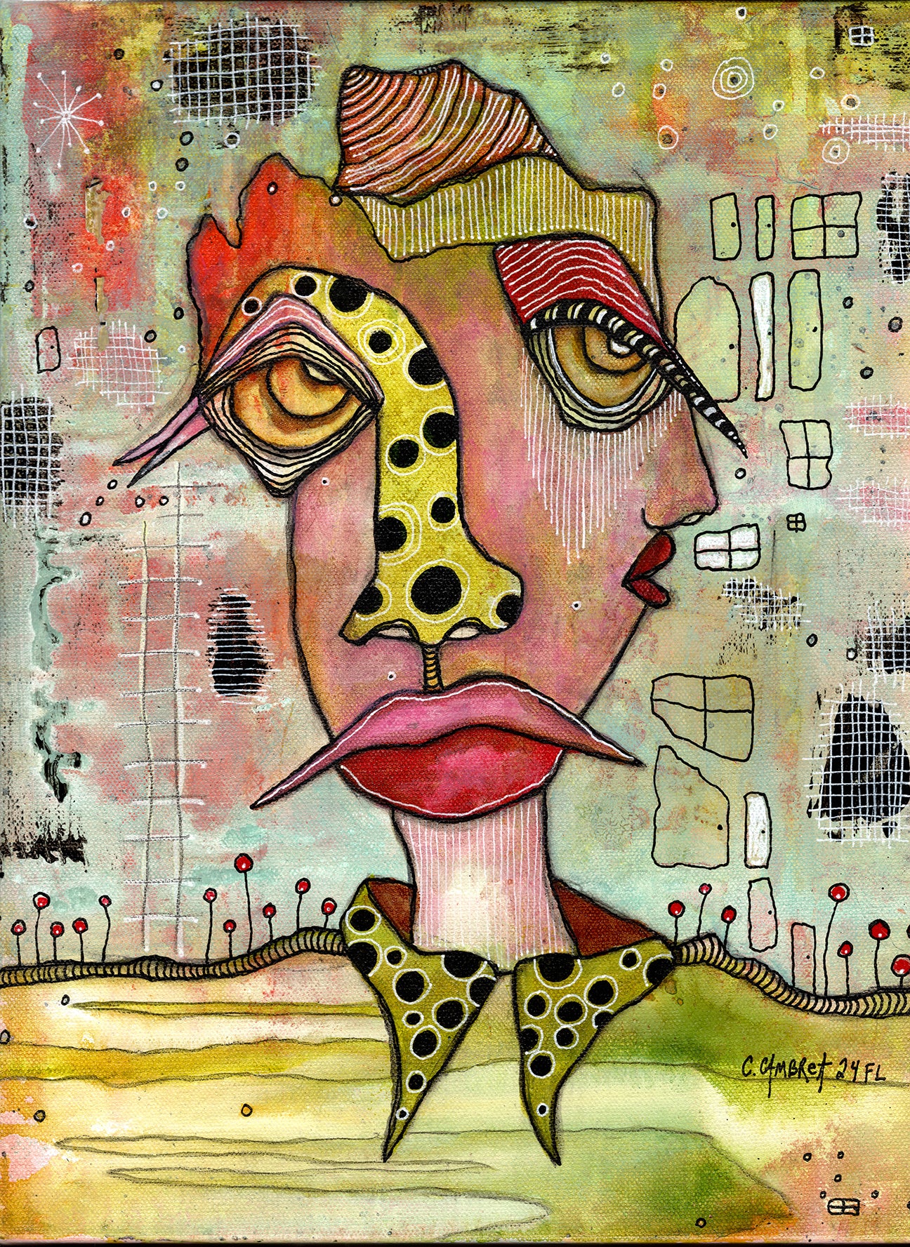 "Contemplating" Original Fine Art on Canvas