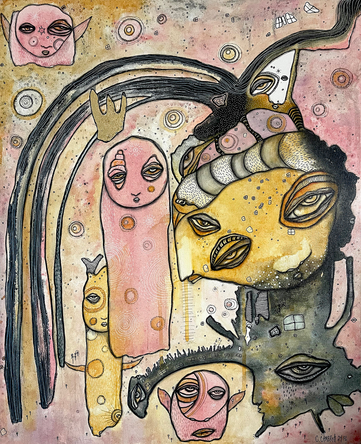 Original Mixed Media Art on canvas &#39;Crowning Ceremony&#39;