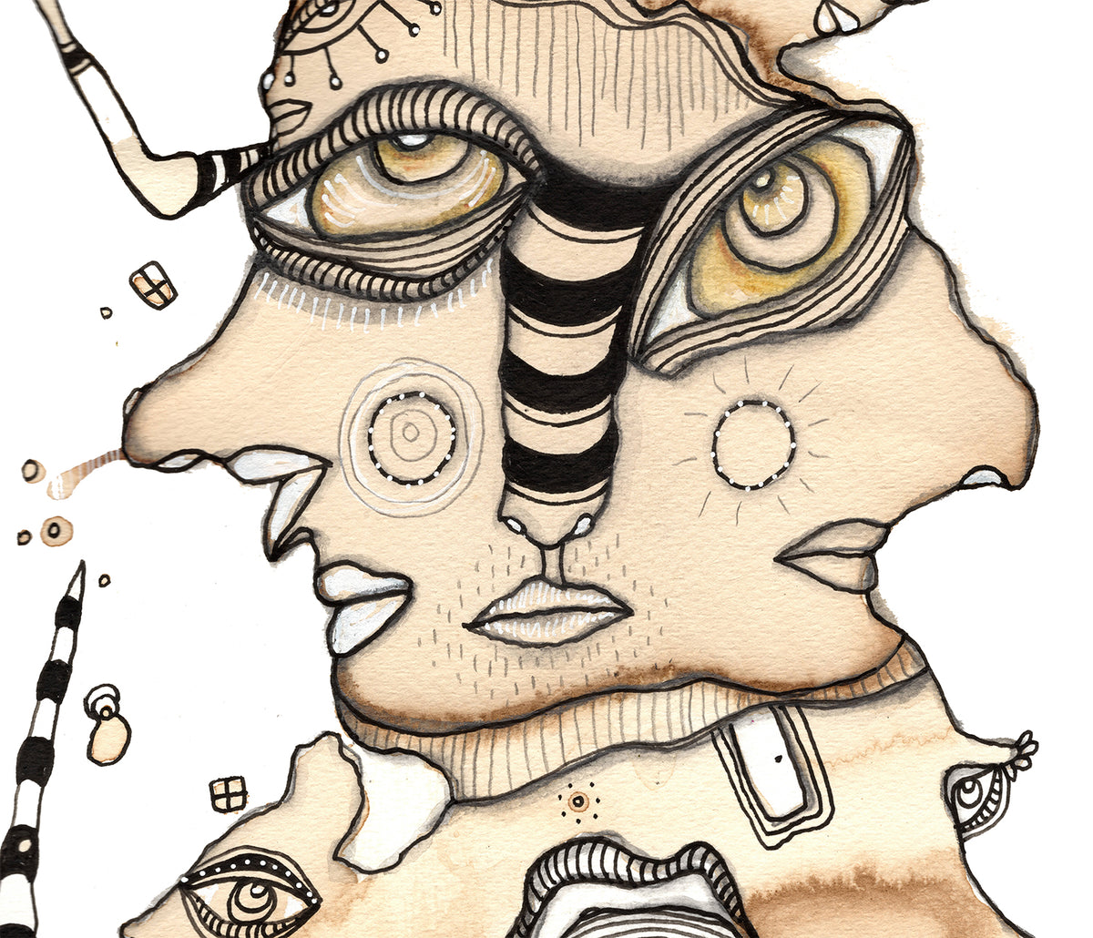 Original Coffee Stain on Watercolor Paper V2