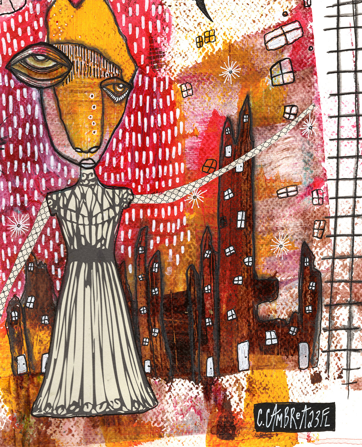 &quot;Dare to Dream&quot; Original Mixed Media art on Watercolor Paper