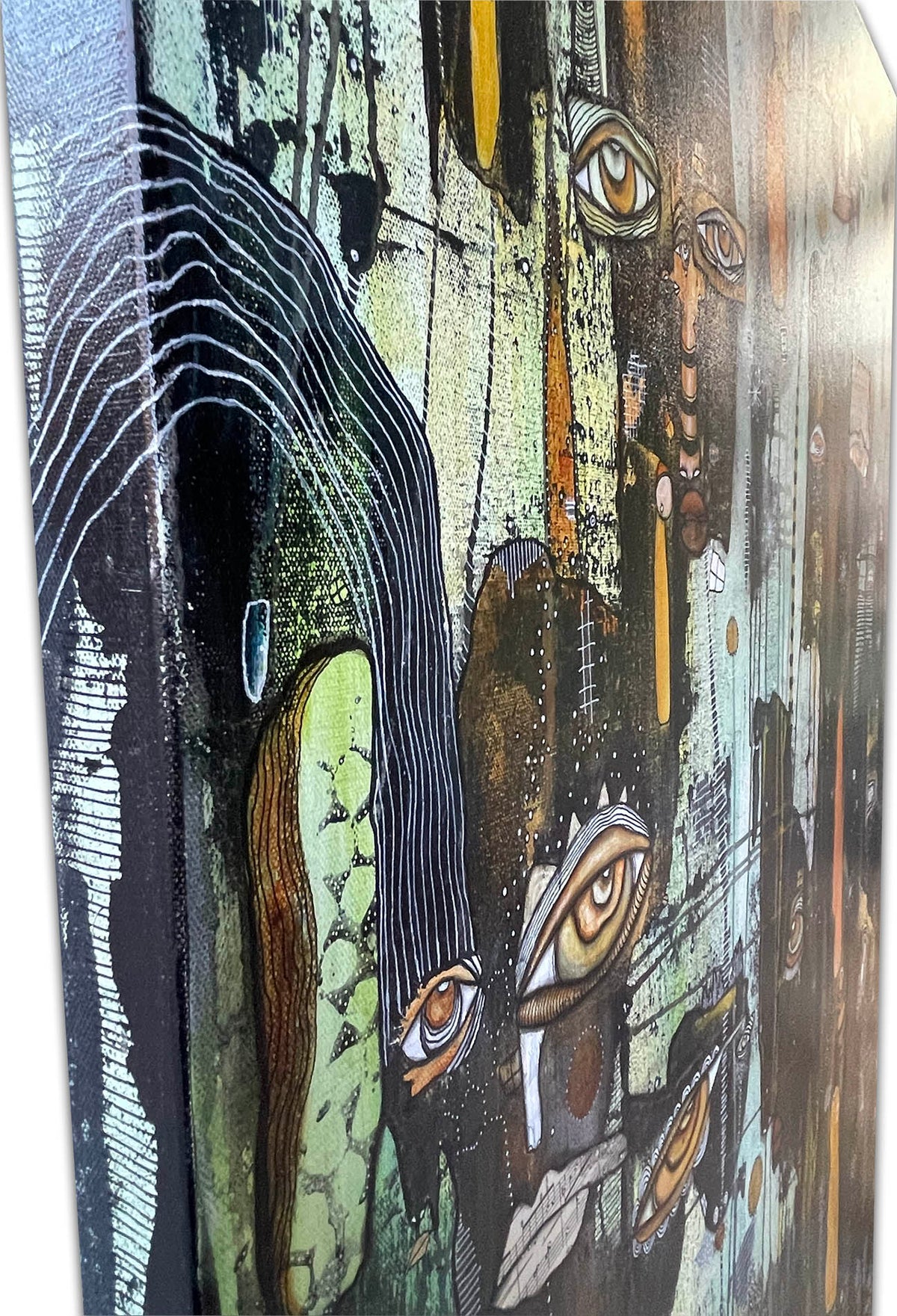 Fine Art on canvas with vintage Chopin Music Sheet Collage &quot;Dimin&quot;