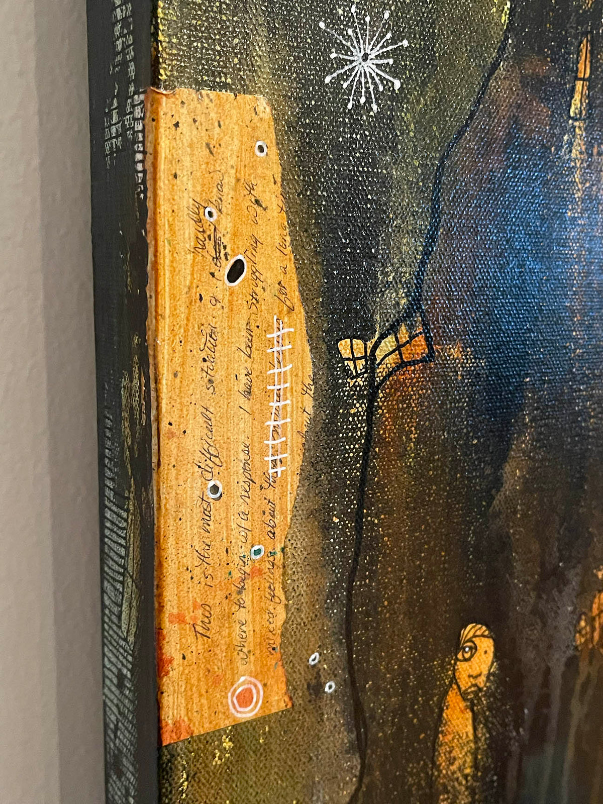 Fine Art on canvas with vintage Chopin Music Sheet Collage &quot;Dimin&quot;