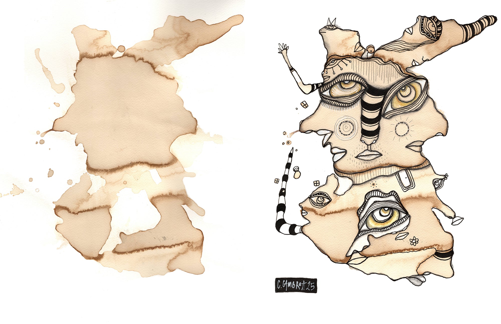 2 DOWNLOADS Drawing Page Plus My Version from the "Coffee Stained" Collection