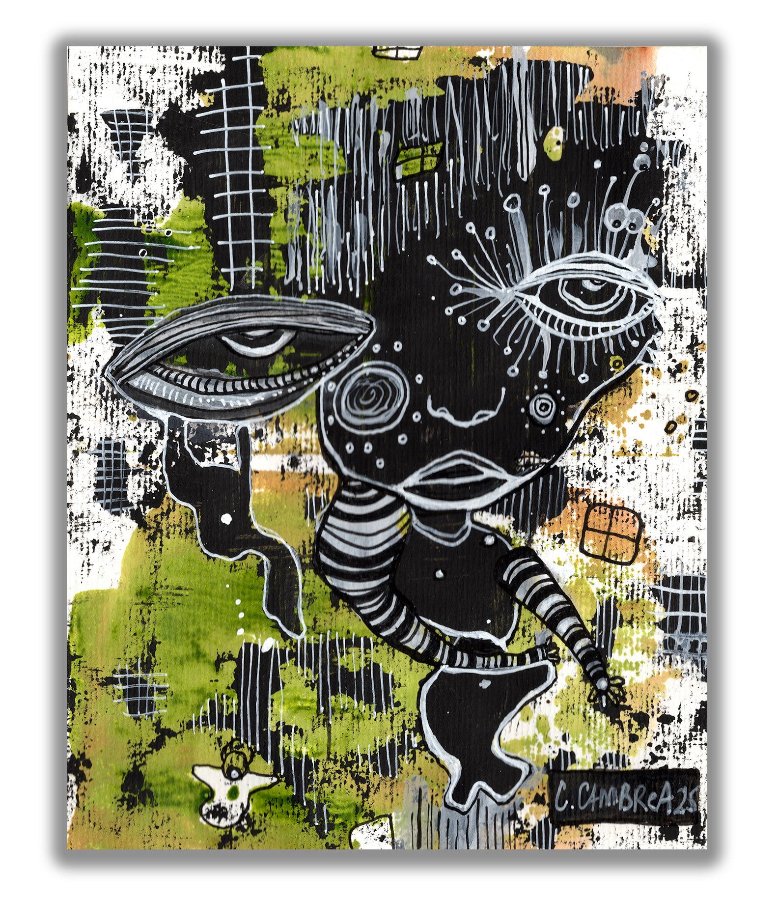 "Dreaming" Original Mixed Media art on Paper