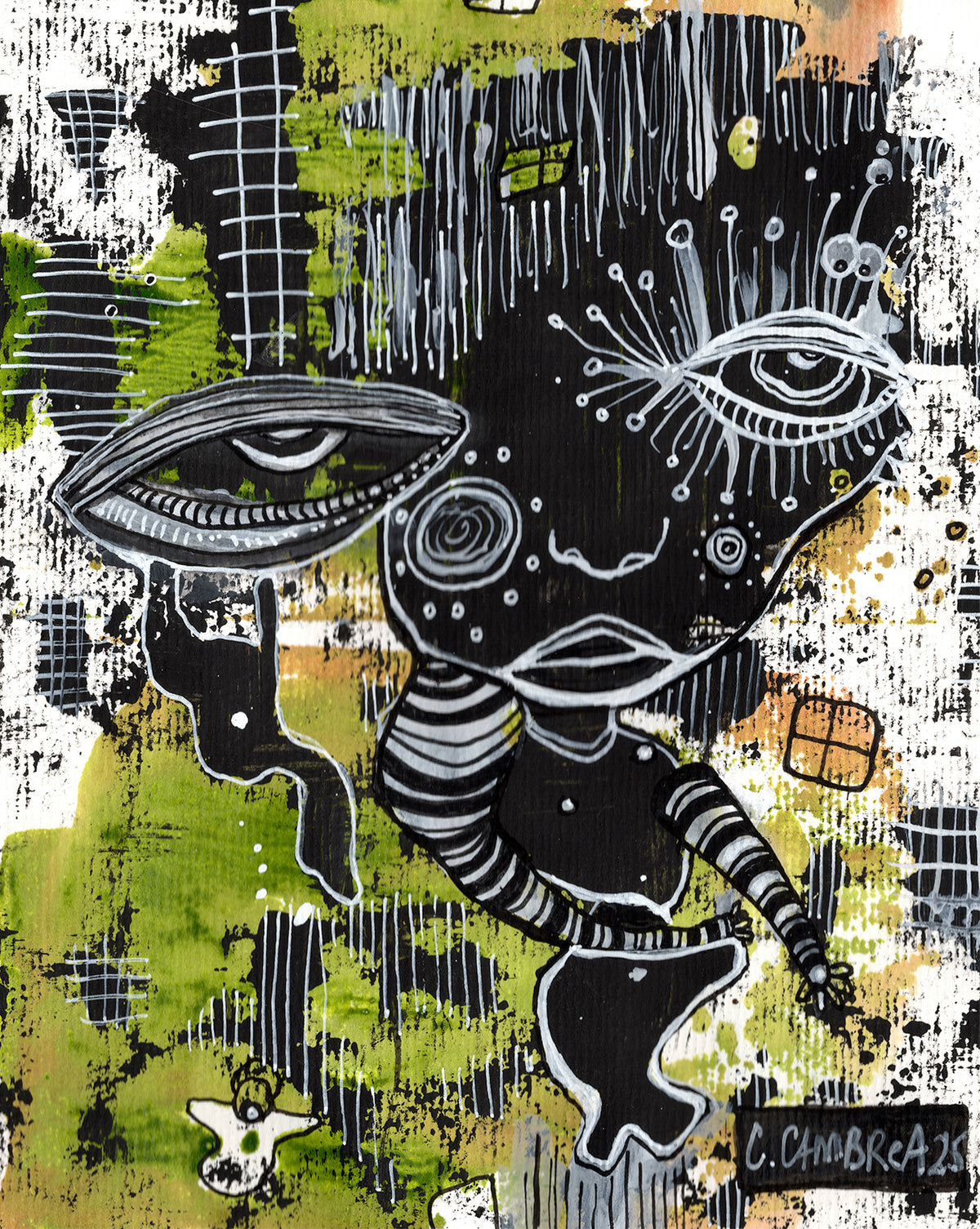 &quot;Dreaming&quot; Original Mixed Media art on Paper