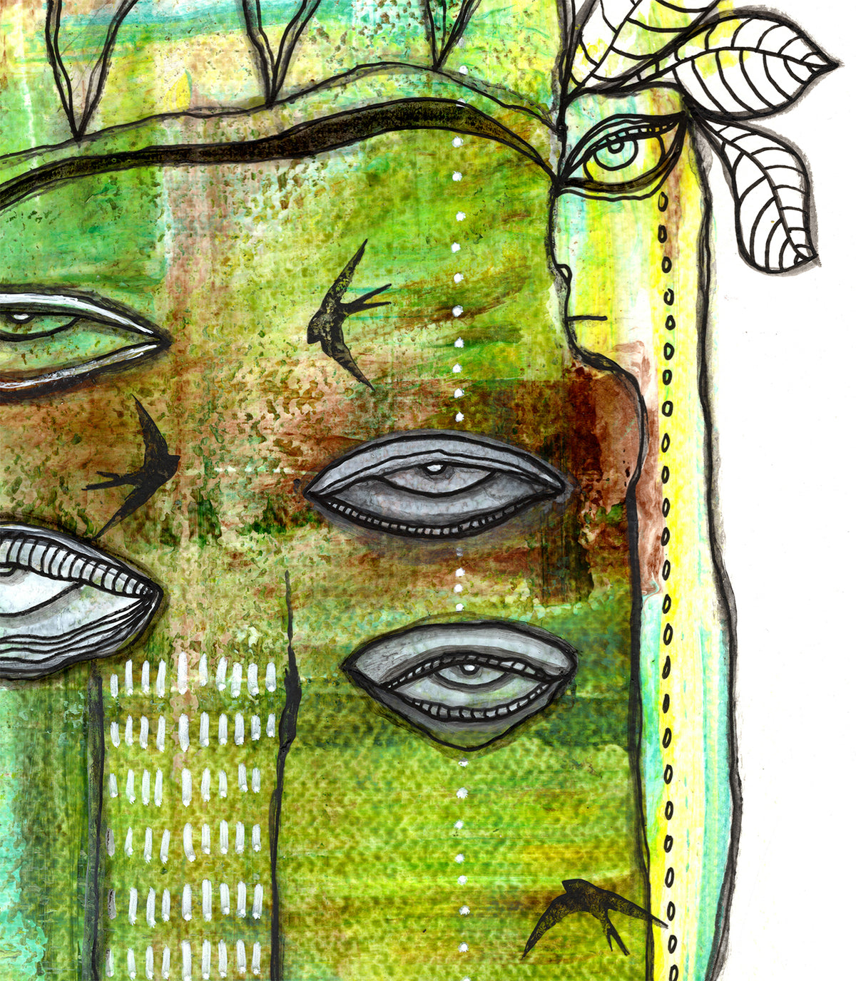 &quot;Finding Freedom&quot; Original Mixed Media art on Watercolor Paper