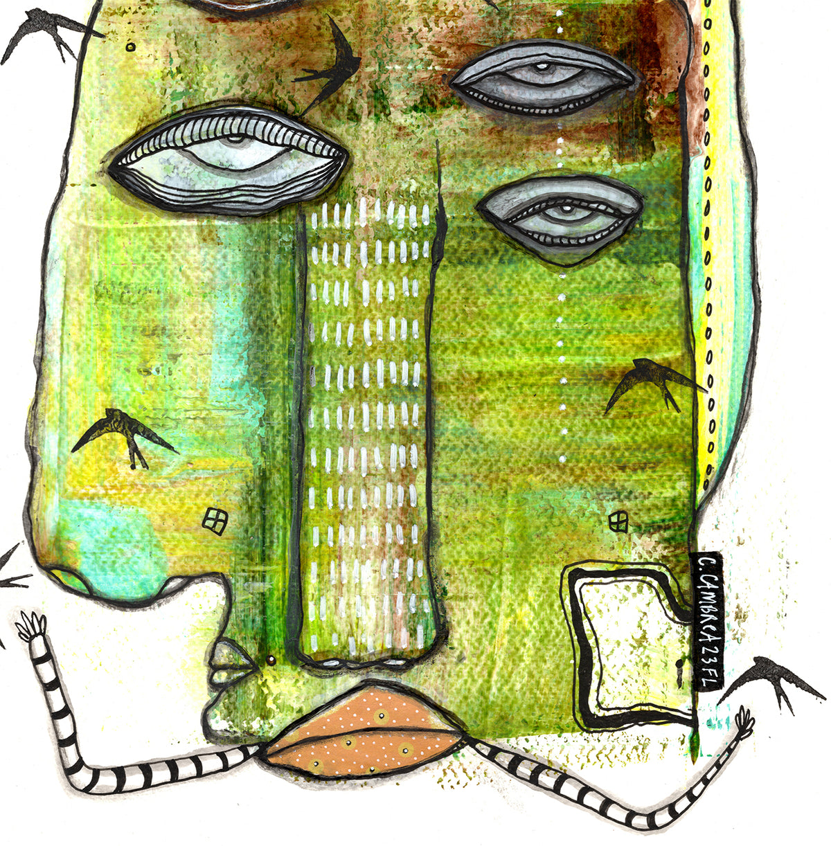 &quot;Finding Freedom&quot; Original Mixed Media art on Watercolor Paper