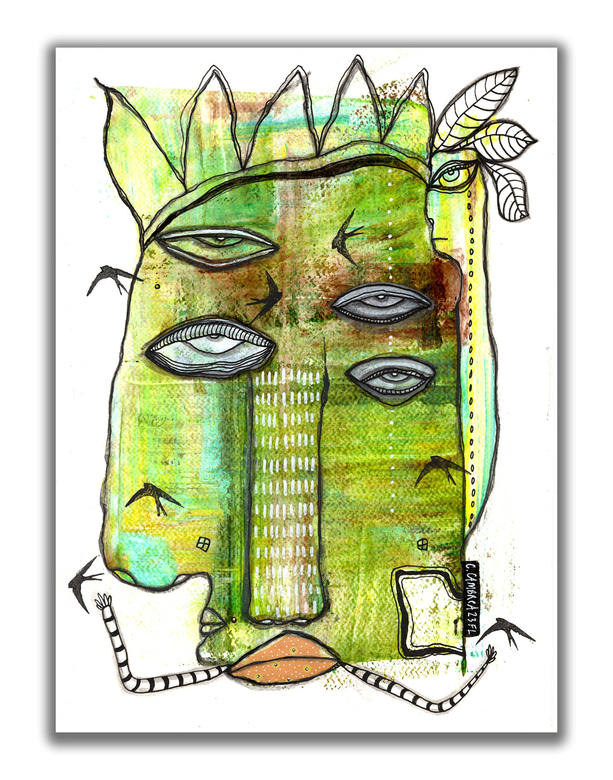 &quot;Finding Freedom&quot; Original Mixed Media art on Watercolor Paper