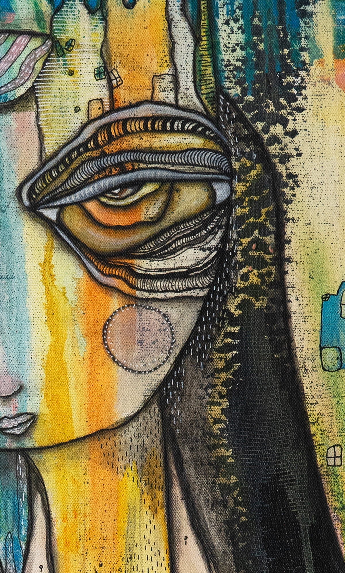 Original Fine Art on Canvas with wood frame &#39;Full of Love&#39;