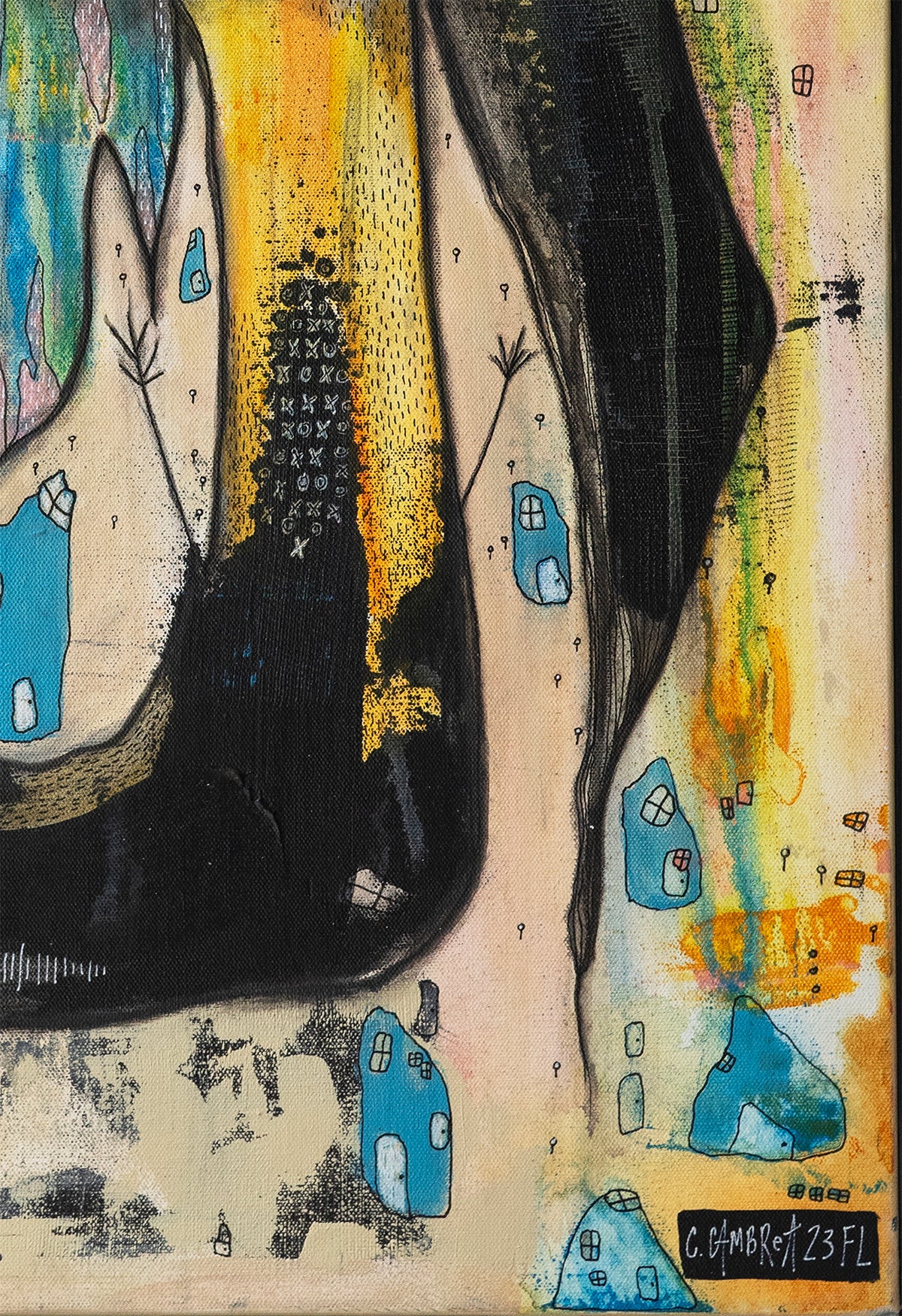 Original Fine Art on Canvas with wood frame &#39;Full of Love&#39;