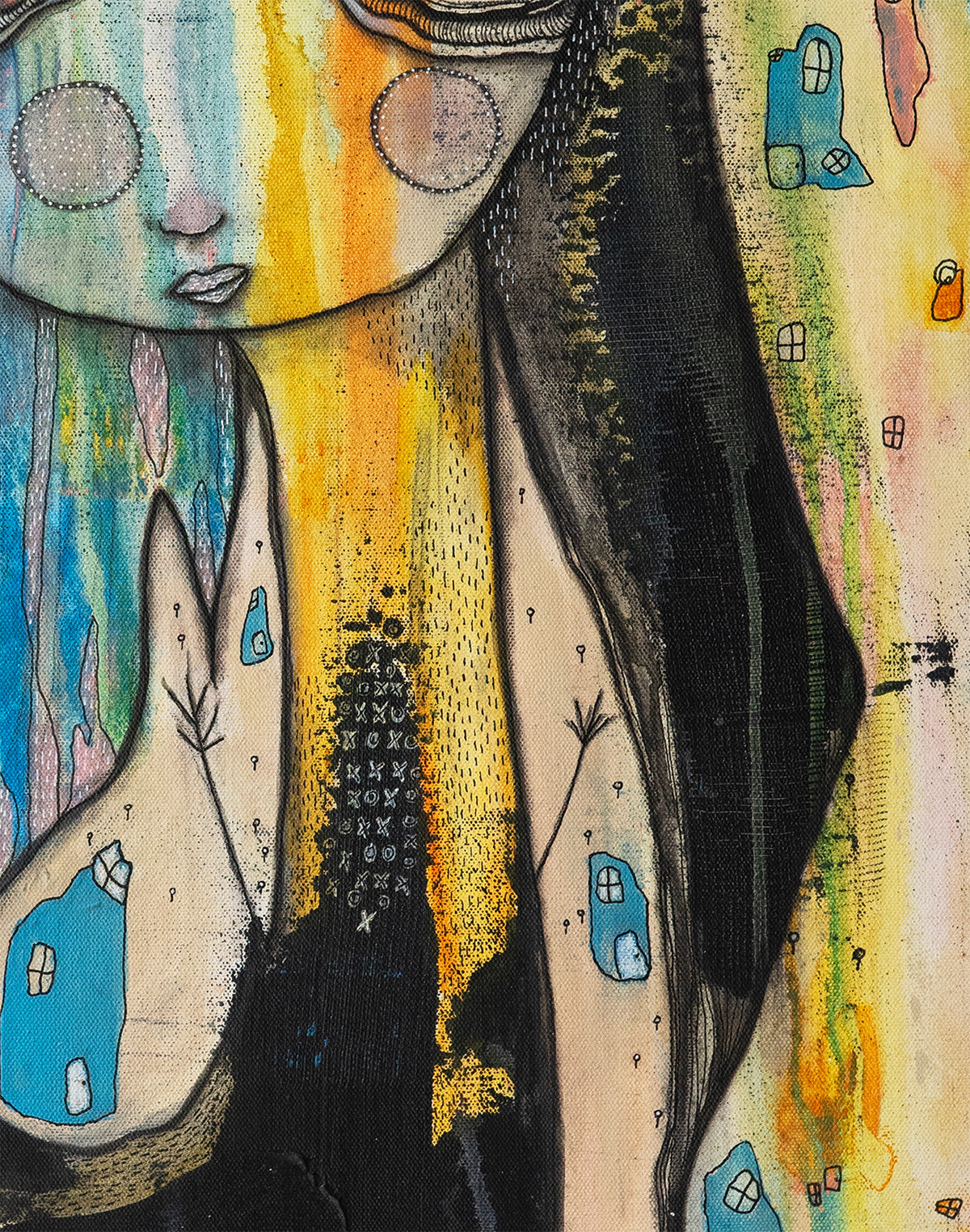 Original Fine Art on Canvas with wood frame &#39;Full of Love&#39;