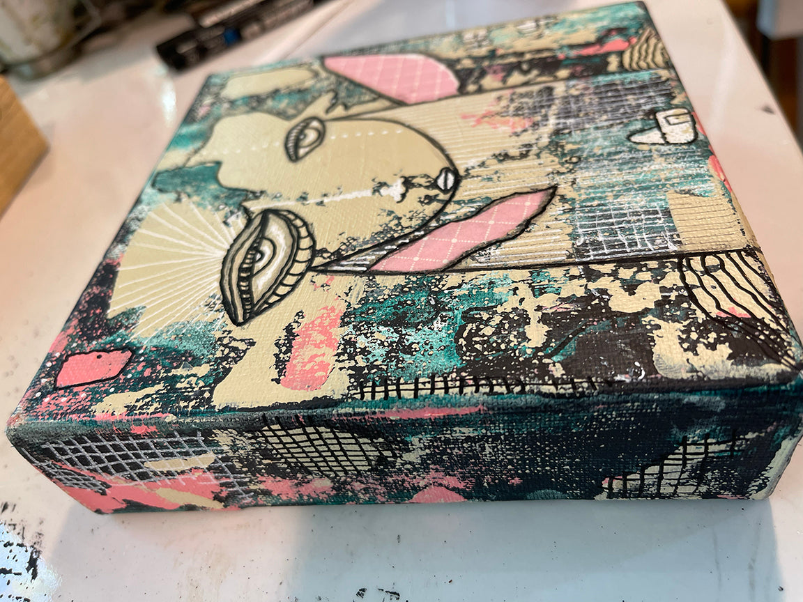 Original Mixed Media Mini Art on canvas &quot;Finding the Way&quot;