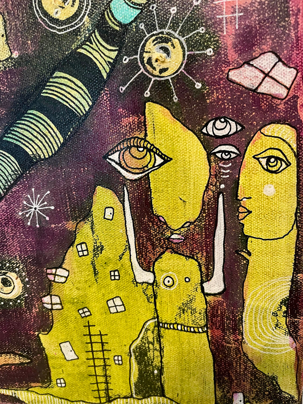 Original Fine Art on canvas &quot;Galactic Family&quot;