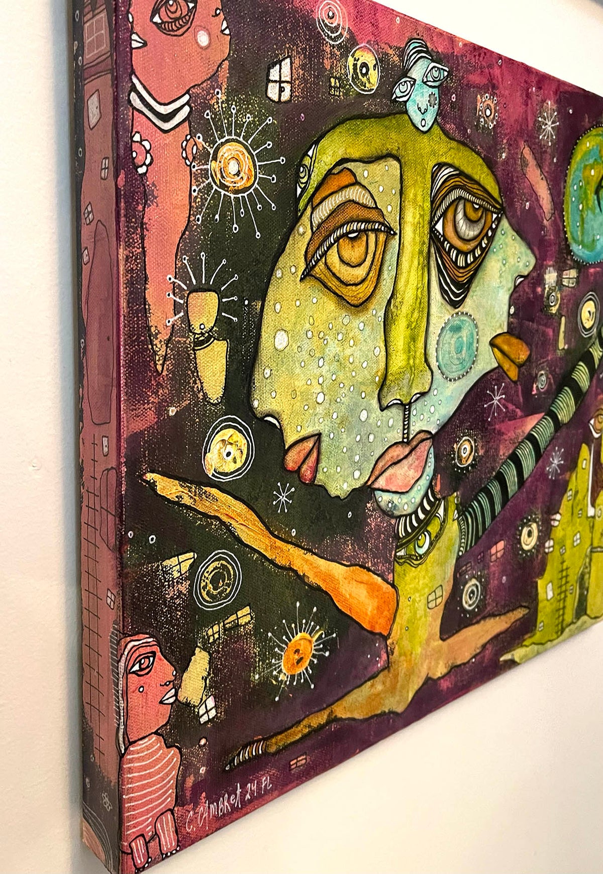 Original Fine Art on canvas &quot;Galactic Family&quot;