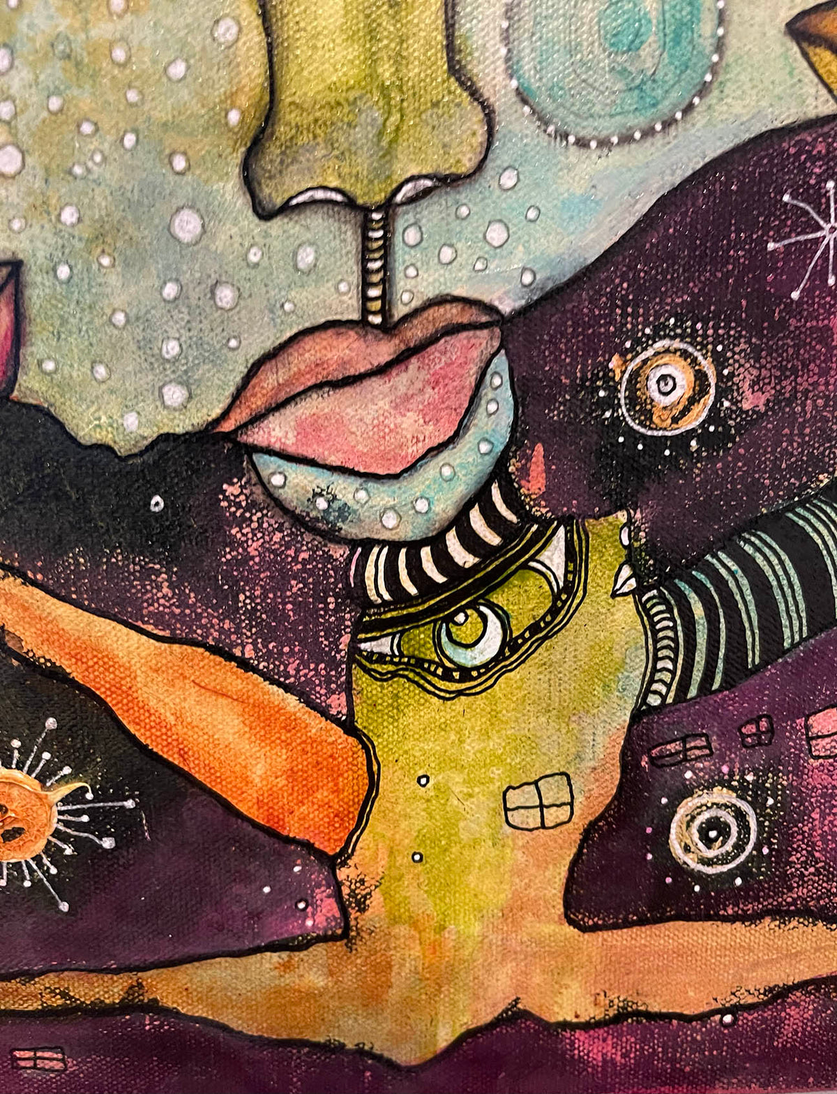 Original Fine Art on canvas &quot;Galactic Family&quot;