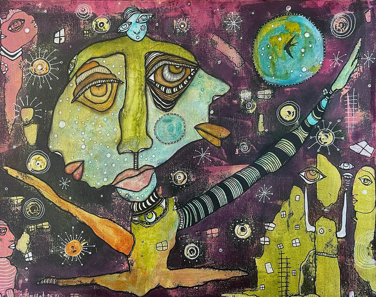 Original Fine Art on canvas &quot;Galactic Family&quot;