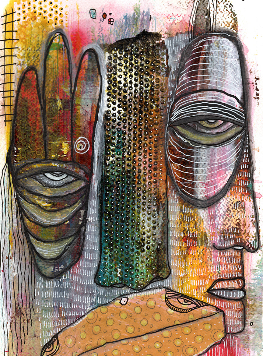 &quot;Good Day&quot; Original Mixed Media art on Watercolor Paper