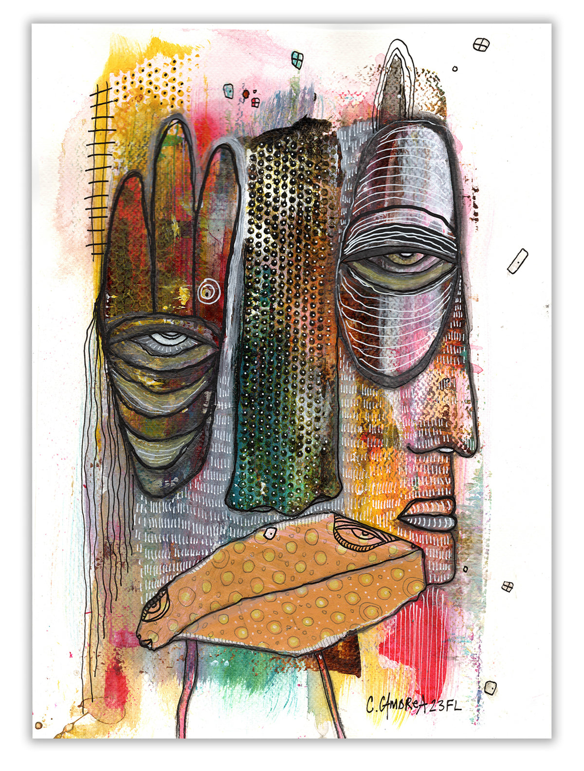 &quot;Good Day&quot; Original Mixed Media art on Watercolor Paper