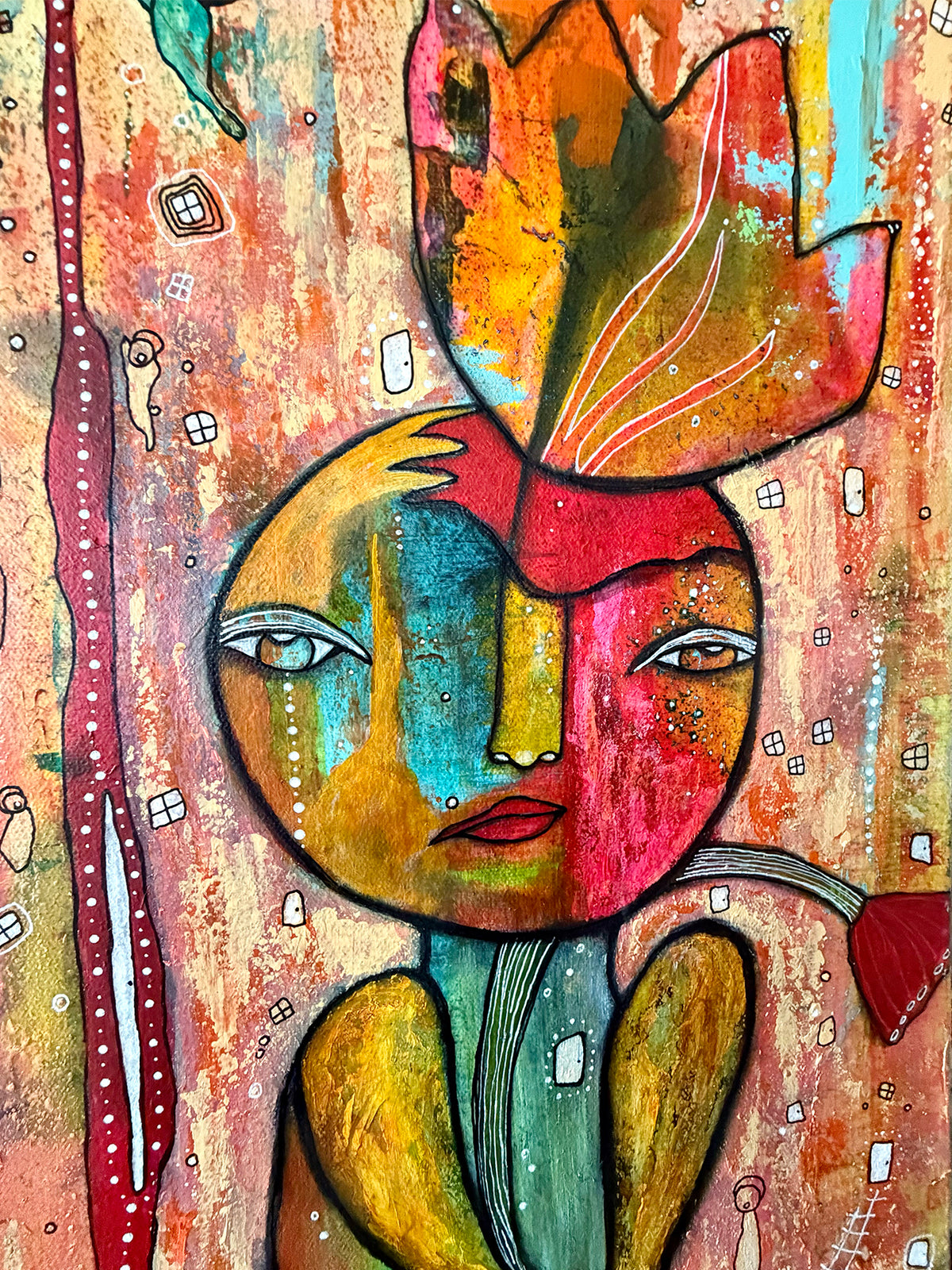 AVAILABLE at SOFT WATER GALLERY- Fine Art on Canvas 'Growing in ways you can't yet see'
